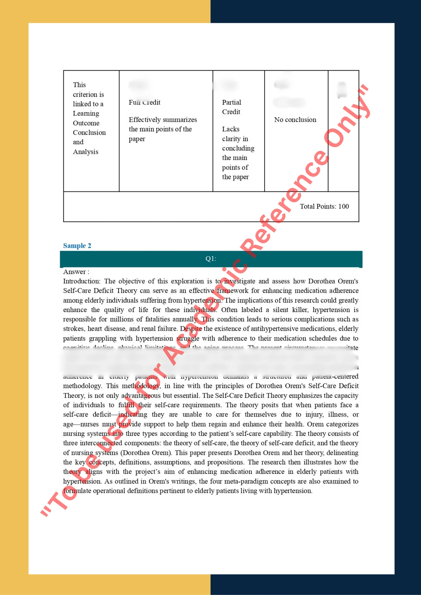 Assignment sample solution of course NUR622 - Master Nursing Program 3